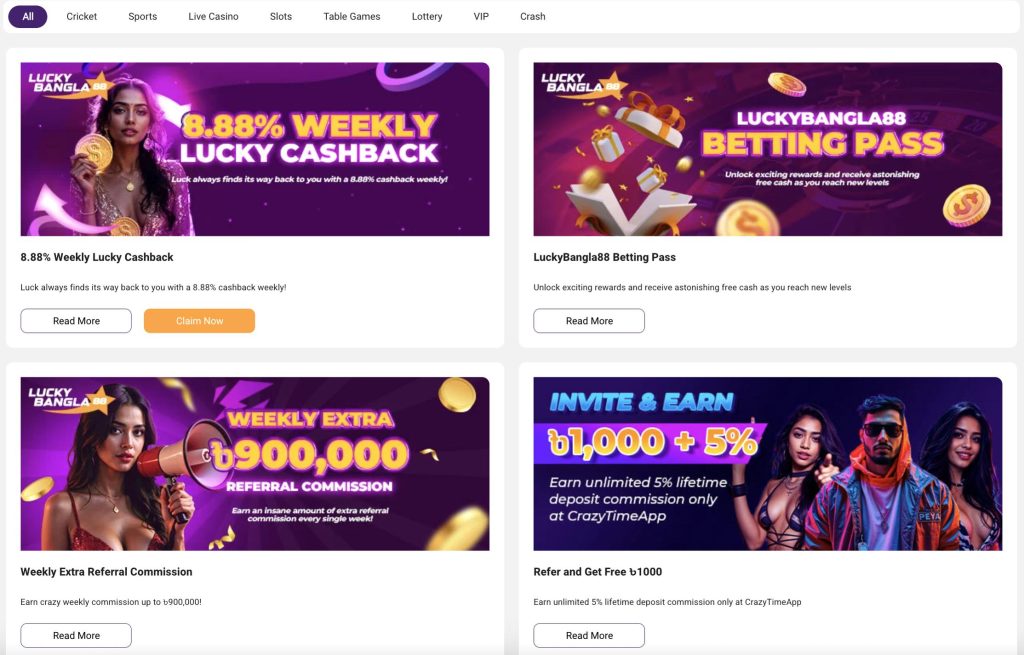 Luckybangla88 Bonus Structure