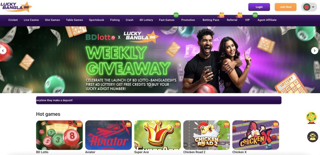 Luckybangla88 Casino main page