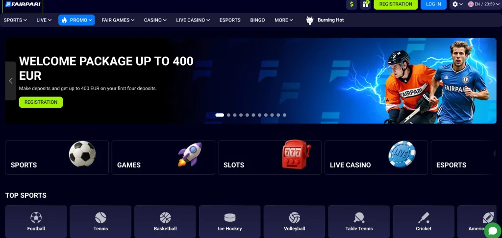 Main page of Fairpari casino Bangladesh