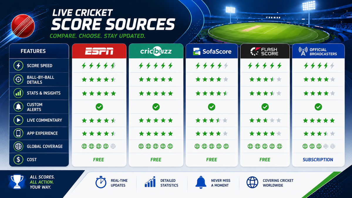 Official vs unofficial BPL live score sources comparison